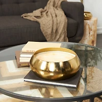 125oz. Jasmine Scented White 5 Wick Candle in Gold Bowl