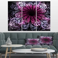 Designart - Dark Purple Fractal Flower Digital Art