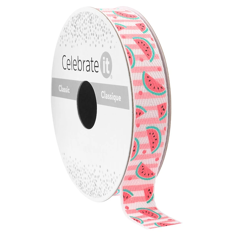 5/8" x 7yd. Watermelon Twill Ribbon by Celebrate It™ Classic