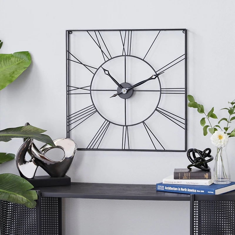 CosmoLiving by Cosmopolitan 24" Metal Square Wall Clock
