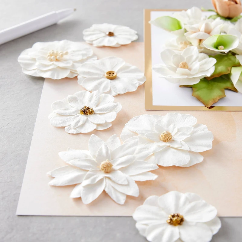 White Paper Flower Embellishments By Recollections™