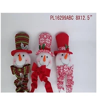 Plush Snowmen in Hats Christmas Ornaments - 12.5" - Set of 3