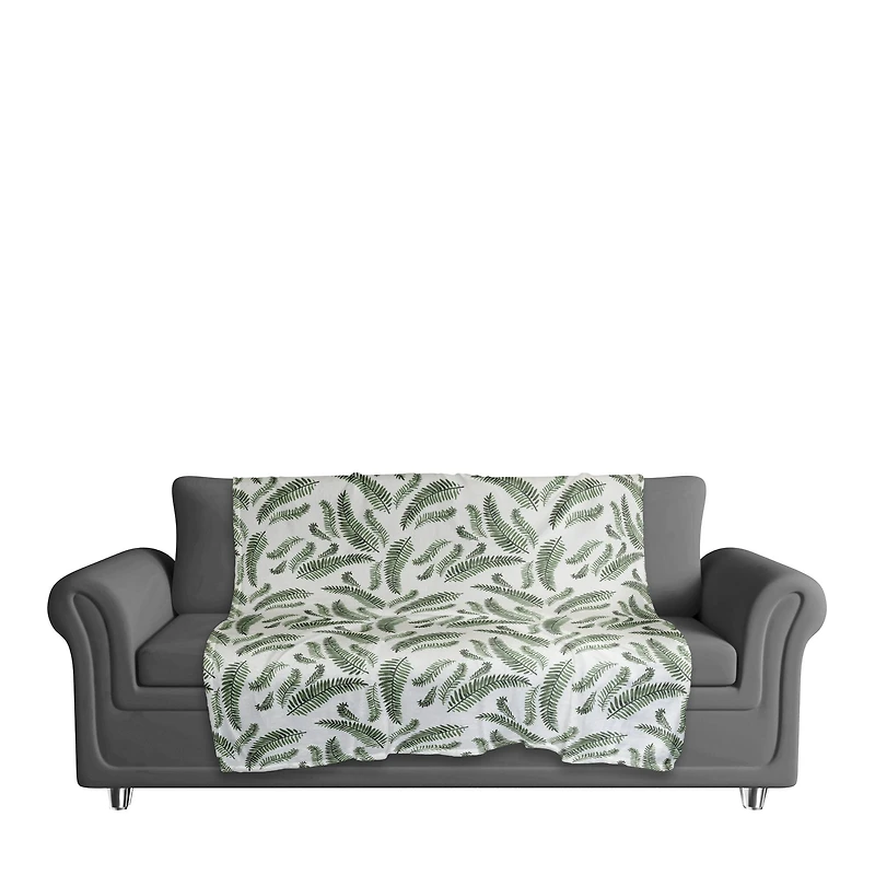 Green Fern Pattern 50" x 60" Coral Fleece Blanket