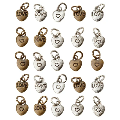 Metal Heart-Shaped Charm Set by Bead Landing™