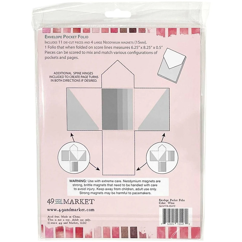 49 And Market Foundations White Envelope Pocket Folio Set, 6'' x 8''
