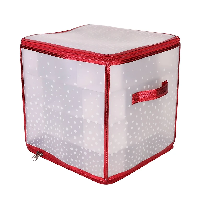 Simplify Clear & Red Ornament Organizer