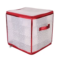 Simplify Clear & Red Ornament Organizer
