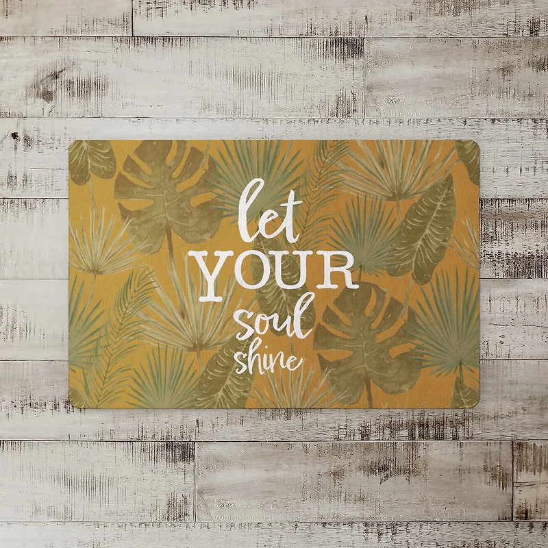 Let Your Soul Shine Topical Palm Floor Mat
