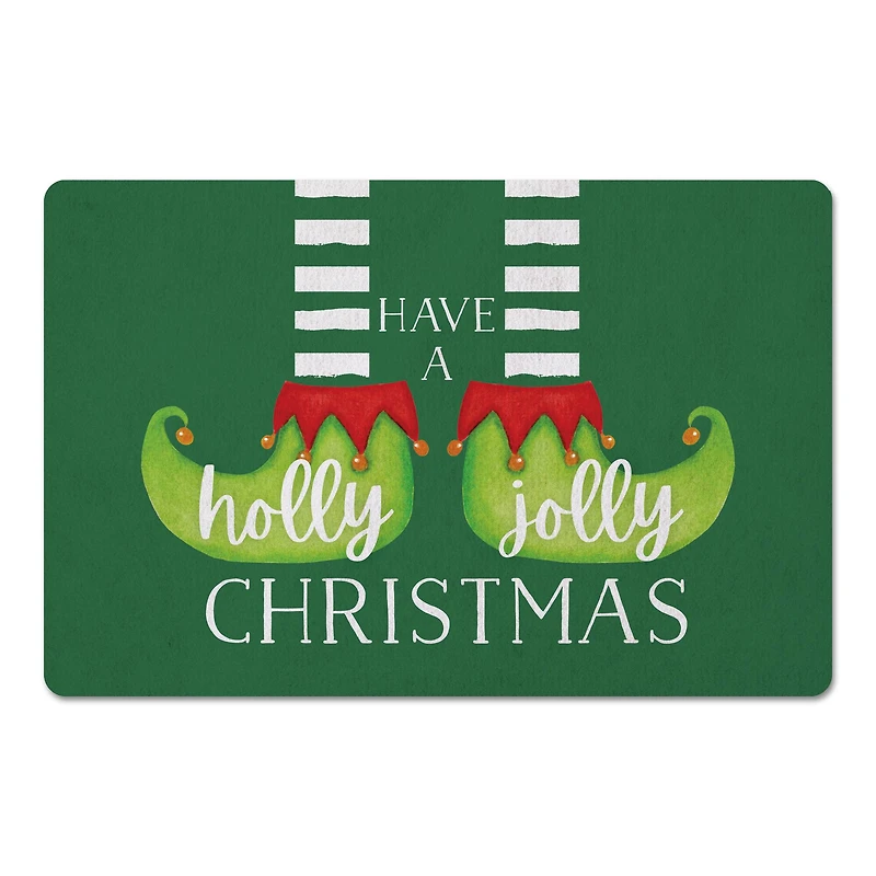 Have a Holly Jolly Christmas Elf Floor Mat