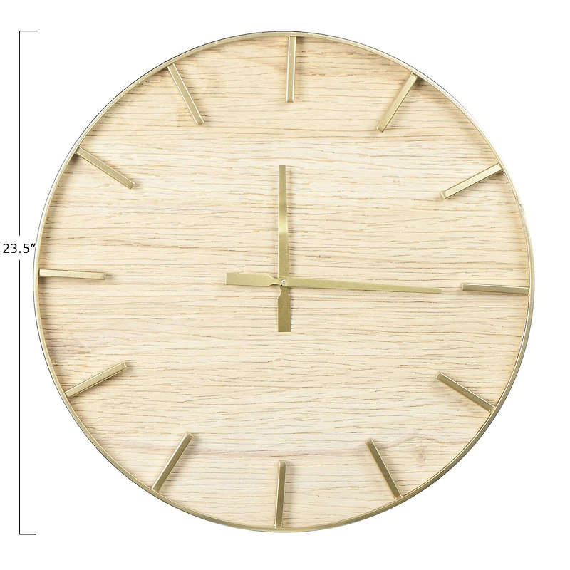 Hello Honey® 23.5'' Natural Round Wood Wall Clock