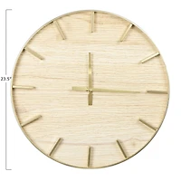 Hello Honey® 23.5'' Natural Round Wood Wall Clock