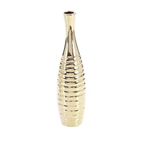 12" Gold Stoneware Glam Vase Set