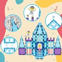 PicassoTiles® 72 Piece Ice Castle Magnetic Tile Building Set