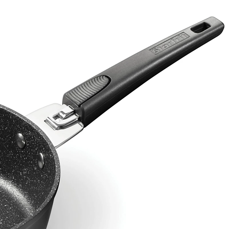 The Rock by Starfrit 9" Deep Fry Pan & Dutch Oven with Lid & Detachable Handle