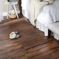 DII® Leather Brown Rag Rug, 2ft. x 6ft.