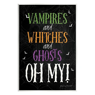 Stupell Industries Vampires Witches Ghosts Phrase Wall Plaque Art