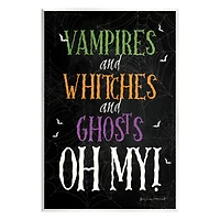 Stupell Industries Vampires Witches Ghosts Phrase Wall Plaque Art