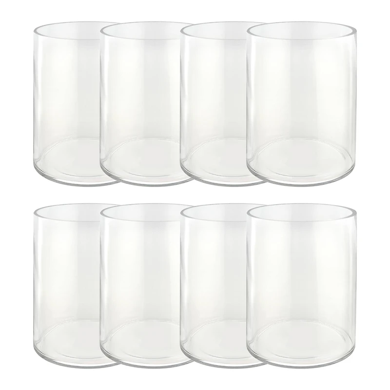 8 Pack: 8" Clear Glass Cylinder Vase by Ashland®
