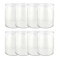 8 Pack: 8" Clear Glass Cylinder Vase by Ashland®