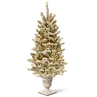 4ft. Pre-Lit Snowy Sheffield Spruce Entrance Artificial Christmas Tree, Twinkly™ LED Lights
