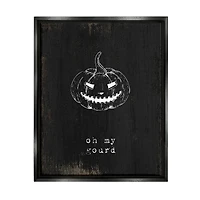 Stupell Industries Oh My Gourd Jack-o-Lantern Framed Floater Canvas Wall Art