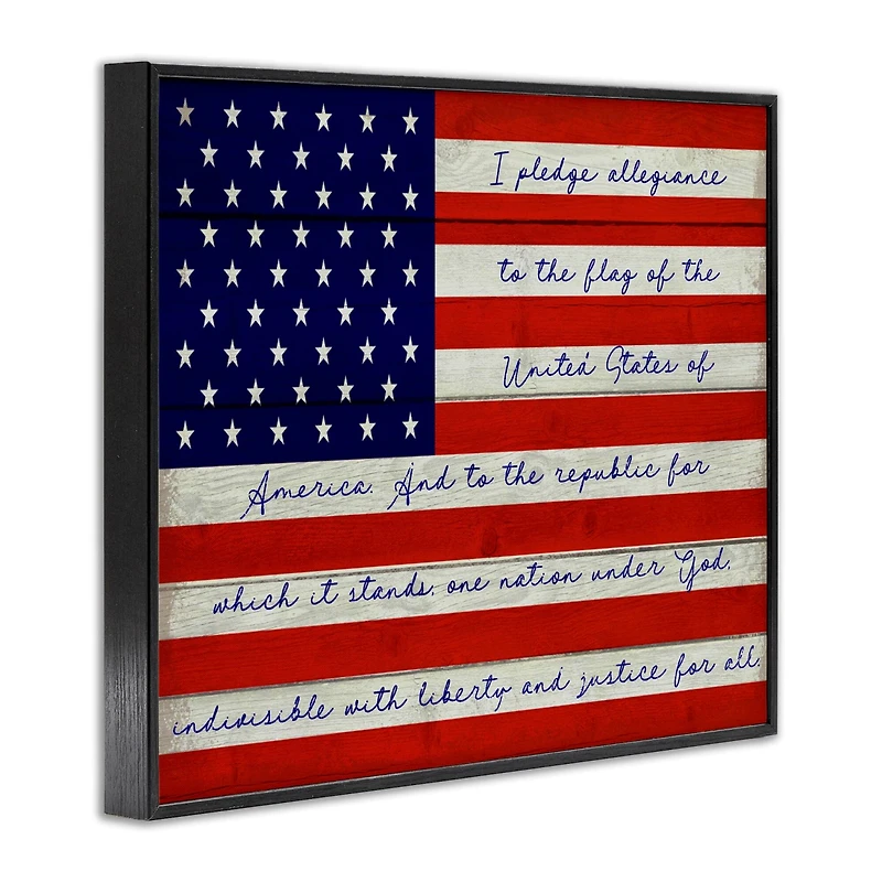 Stupell Industries Pledge of Allegiance Flag Framed Giclee Art