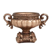 Bronze Polystone Traditional Decorative Bowl, 11" x 17" x 11"