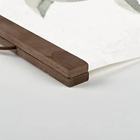 Neutral Textured Greenery Teak Hanging Canvas