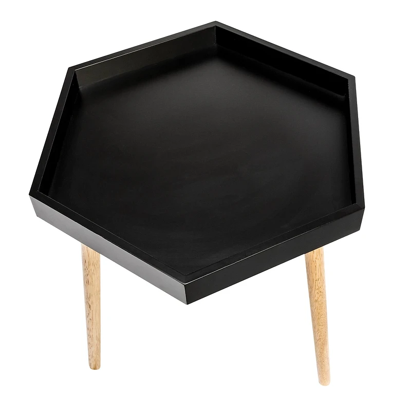 Honey Can Do Black Hexagon End Table