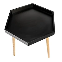 Honey Can Do Black Hexagon End Table