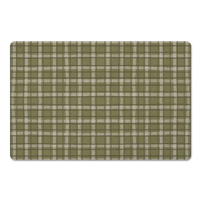 Green Multi Plaid Floor Mat