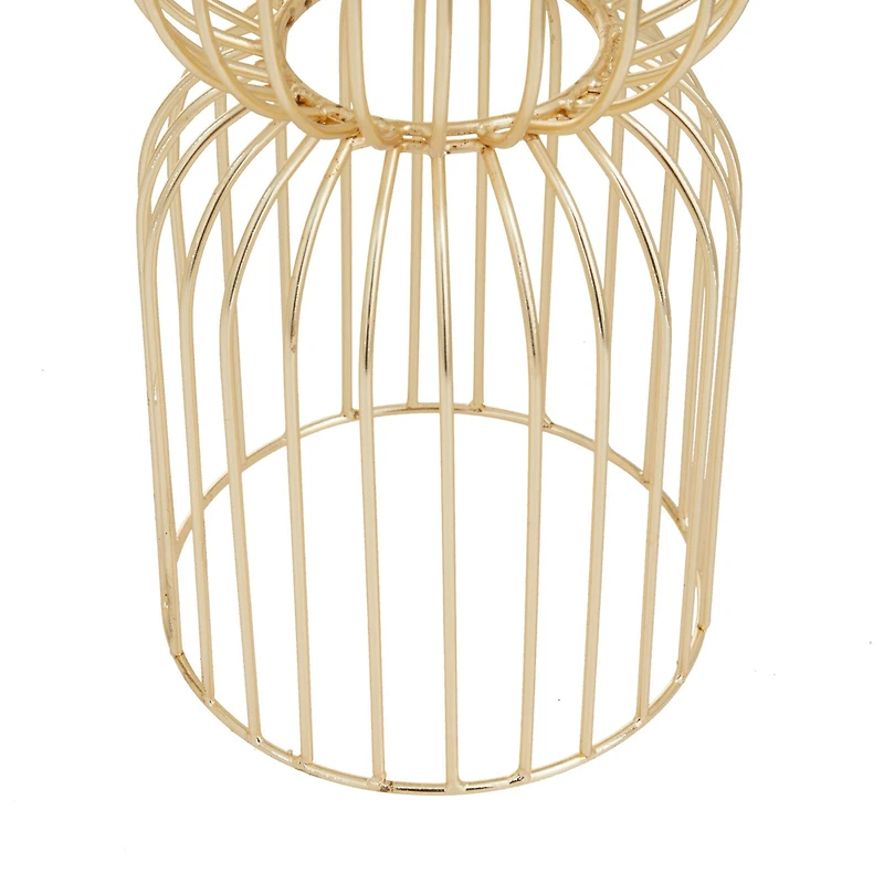CosmoLiving by Cosmopolitan Gold Iron Glam Candle Holder, 13" x 10"