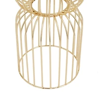 CosmoLiving by Cosmopolitan Gold Iron Glam Candle Holder, 13" x 10"