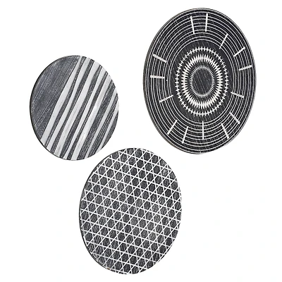 American Art Décor™ 3-Piece Dark Gray Contemporary Round 3-Piece Wall Décor Set