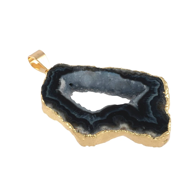 Black Druzy Agate Pendant by Bead Landing™