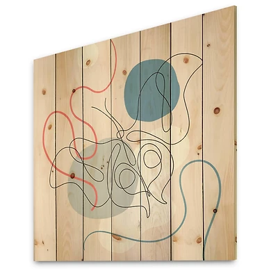 Designart - Butterfly One Line Drawing On Cubism Shapes II