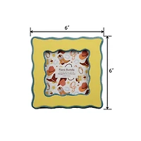 Flora Bunda® 4" x 4" Two Tone Yellow Wavy Ceramic Frame