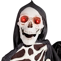 66" Pre-Lit Black & Red Sonic Skeletal Reaper with Wings Halloween Décor