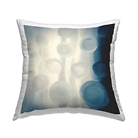 Stupell Industries Rich Blue Abstract Circles Shapes Design Throw Pillow, 18" x 18"