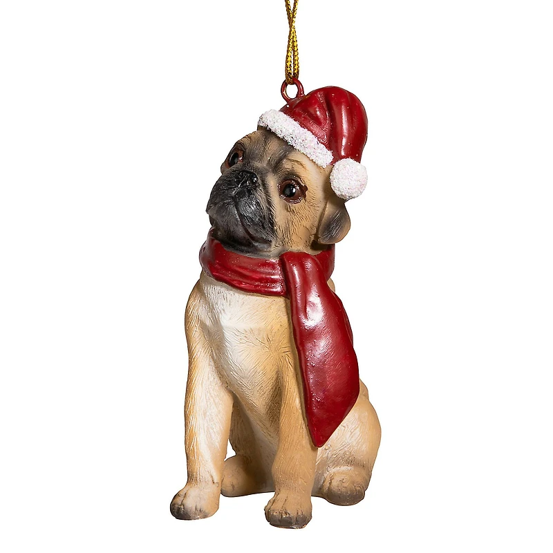 3.5" Pug Holiday Dog Ornament