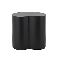 22.25" Black Wood Heart Inspired Side End Accent Table