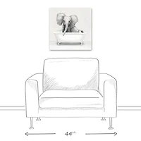 Elephant In The Tub 20" x 20" Canvas Wall Art