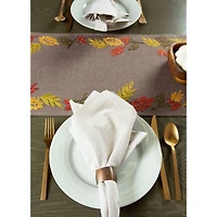 DII® 108" Shimmering Leaves Embroidered Table Runner