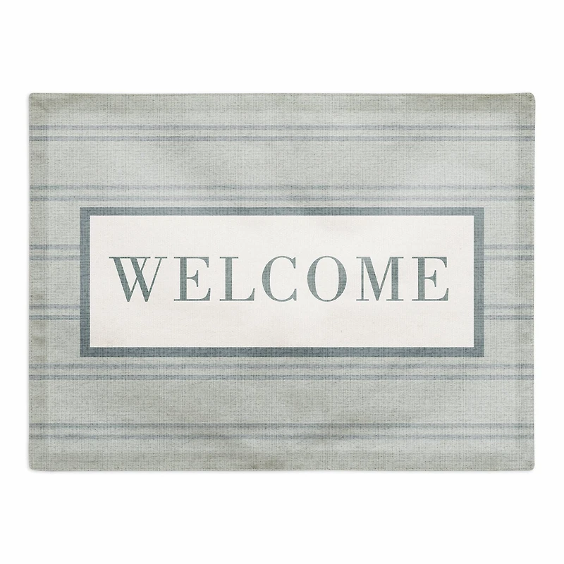Welcome Stripe Cotton Twill Placemat