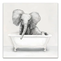 Elephant In The Tub 20" x 20" Canvas Wall Art