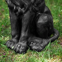 Glitzhome® 27.75" MGO Guardian Sitting Lion Garden Statue