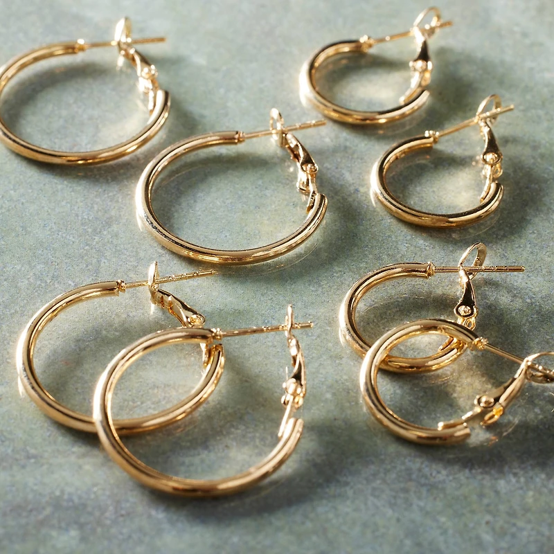 Premium Metals Gold Hoop Earrings by Bead Landing™