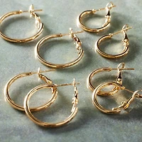 Premium Metals Gold Hoop Earrings by Bead Landing™
