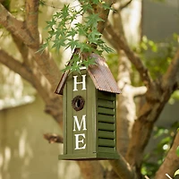 Glitzhome® 14.75" Distressed Wood HOME Birdhouse