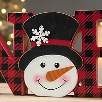 Glitzhome® 15'' NOEL Wooden Christmas Plaid Table Décor